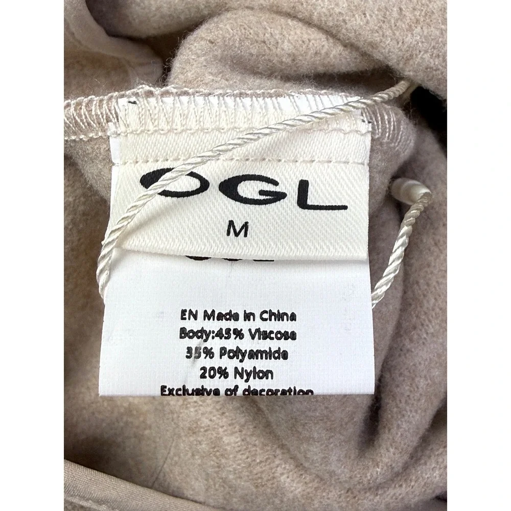 OGL Oatmeal Heather Knit A-Line Midi Skirt High Waisted Size M‎ New With Tags